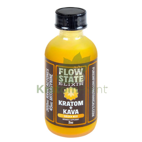 Pure Infinity Botanicals Flow State Elixir Golden Milk Kratom + Kava 2oz shot Kava & Kratom