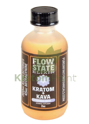 Pure Infinity Botanicals Flow State Elixir Lavender Cream Kratom + Kava 2oz shot Kava & Kratom