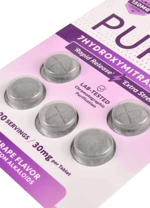 Pure7 Grape Rapid Release and Extra Strength 7-Hydroxy Tablets 5 count Hydroxy