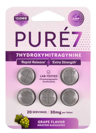 Pure7 Grape Rapid Release and Extra Strength 7-Hydroxy Tablets 5 count Hydroxy