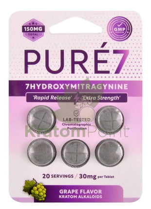 Pure7 Grape Rapid Release and Extra Strength 7-Hydroxy Tablets 5 count Hydroxy