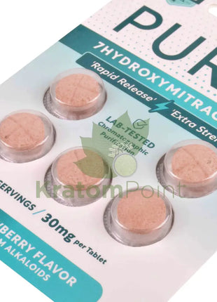Pure7 Strawberry Rapid Release and Extra Strength 7-Hydroxy Tablets 5 count Hydroxy