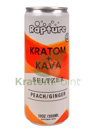 Rapture Kratom + Kava Seltzer 100mg Peach & Ginger 12oz can Kava & Kratom