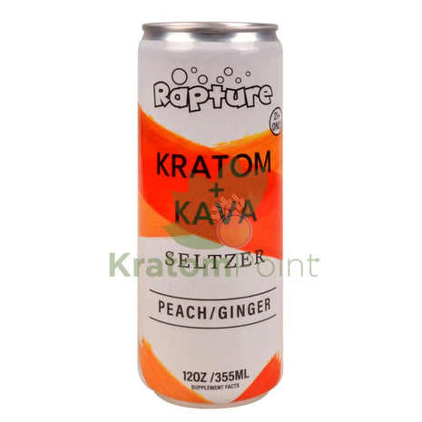 Rapture Kratom + Kava Seltzer 100mg Peach & Ginger 12oz can Kava & Kratom