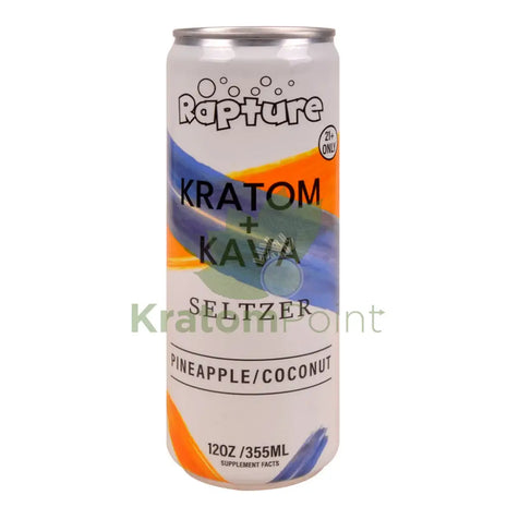 Rapture Kratom + Kava Seltzer 100mg Pineapple & Coconut 12oz can Kava & Kratom