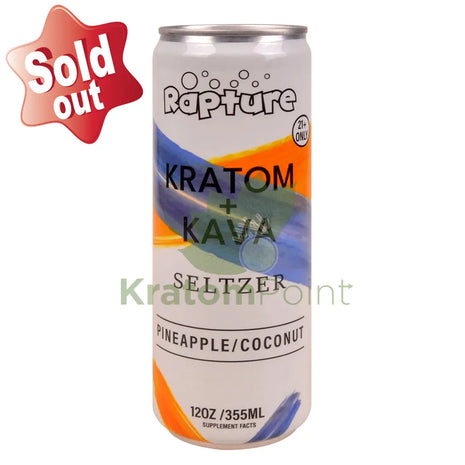 Rapture Kratom + Kava Seltzer 100mg Pineapple & Coconut 12oz can Kava & Kratom