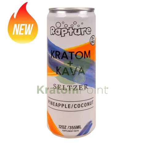Rapture Kratom + Kava Seltzer 100mg Pineapple & Coconut 12oz can Kava & Kratom