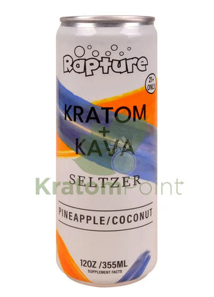 Rapture Kratom + Kava Seltzer 100mg Pineapple & Coconut 12oz can Kava & Kratom