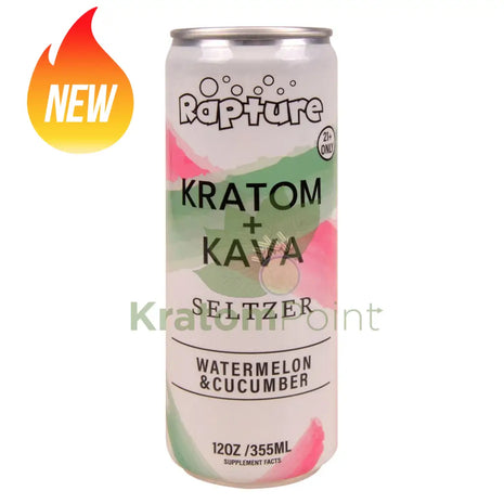 Rapture Kratom + Kava Seltzer 100mg Watermelon & Cucumber 12oz can Kava & Kratom