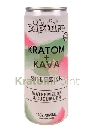Rapture Kratom + Kava Seltzer 100mg Watermelon & Cucumber 12oz can Kava & Kratom