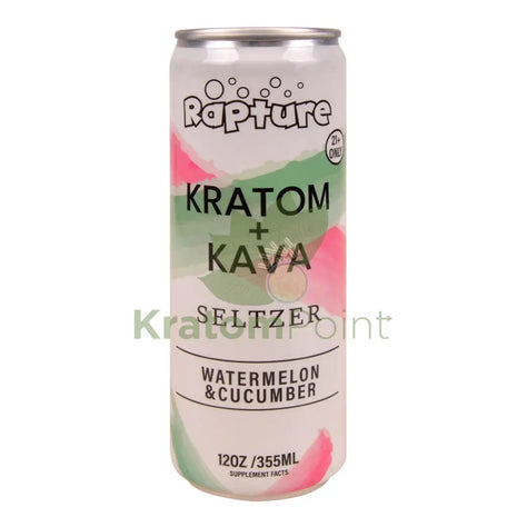 Rapture Kratom + Kava Seltzer 100mg Watermelon & Cucumber 12oz can Kava & Kratom