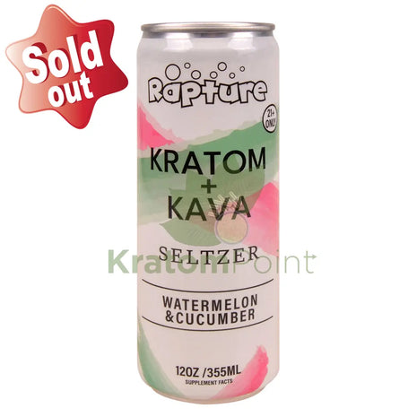Rapture Kratom + Kava Seltzer 100mg Watermelon & Cucumber 12oz can Kava & Kratom