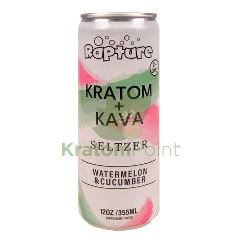 Rapture Kratom + Kava Seltzer 100mg Watermelon & Cucumber 12oz can Kava & Kratom
