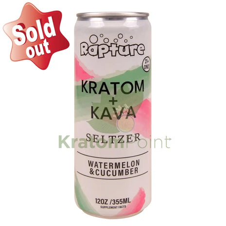 Rapture Kratom + Kava Seltzer 100mg Watermelon & Cucumber 12oz can Kava & Kratom