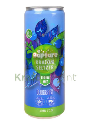 Rapture Kratom Seltzer 100mg MIT Blueberry 12oz can