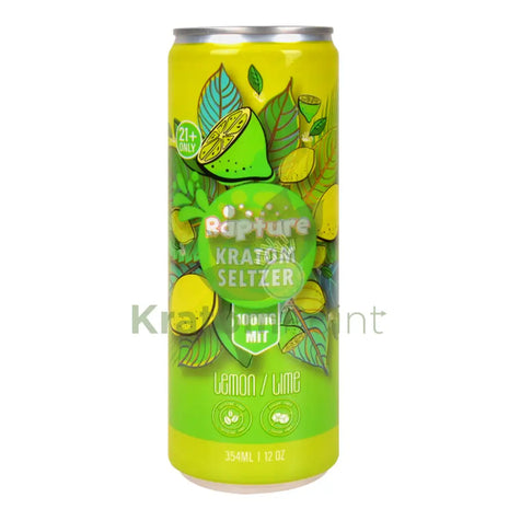 Rapture Kratom Seltzer 100mg MIT Lemon Lime 12oz can