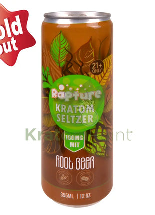 Rapture Kratom Seltzer 100mg MIT Root Beer 12oz can