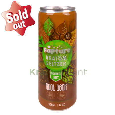 Rapture Kratom Seltzer 100mg MIT Root Beer 12oz can