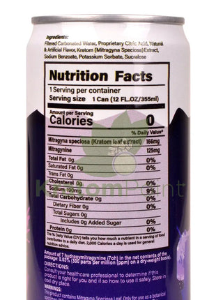 Rapture Kratom Seltzer 125mg MIT Blueberry Slush 12oz can