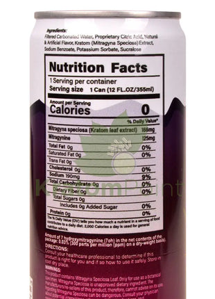 Rapture Kratom Seltzer 125mg MIT Wild Berries 12oz can