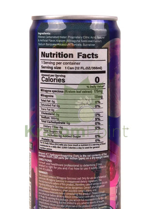 Rapture Kratom Seltzer 175mg MIT Berry Blast 12oz can