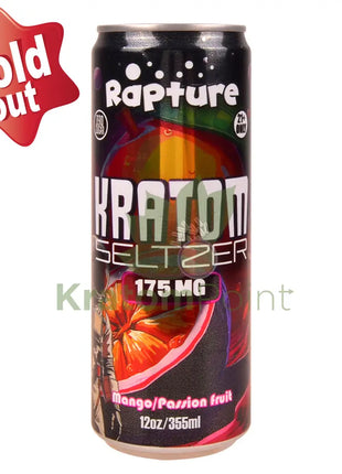 Rapture Kratom Seltzer 175mg MIT Mango Passion Fruit 12oz can