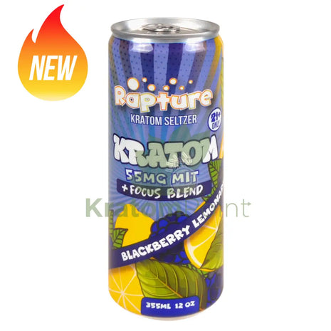 Rapture Kratom Seltzer 55mg MIT + Focus Blend Blackberry Lemonade 12oz can