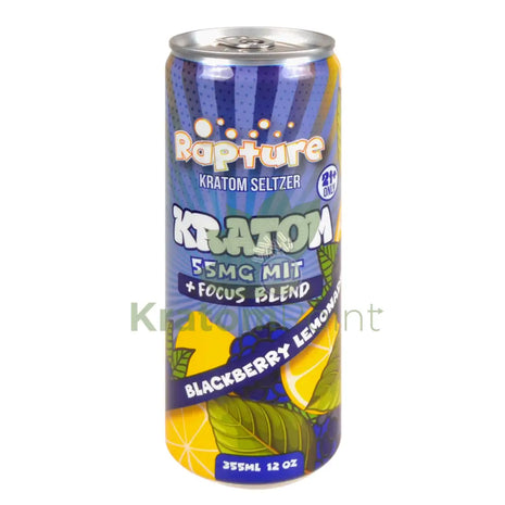 Rapture Kratom Seltzer 55mg MIT + Focus Blend Blackberry Lemonade 12oz can
