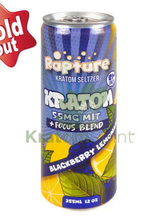 Rapture Kratom Seltzer 55mg MIT + Focus Blend Blackberry Lemonade 12oz can