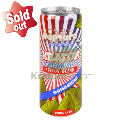 Rapture Kratom Seltzer 55mg MIT + Focus Blend Bombsicle 12oz can
