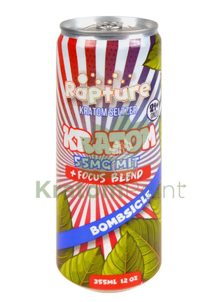 Rapture Kratom Seltzer 55mg MIT + Focus Blend Bombsicle 12oz can