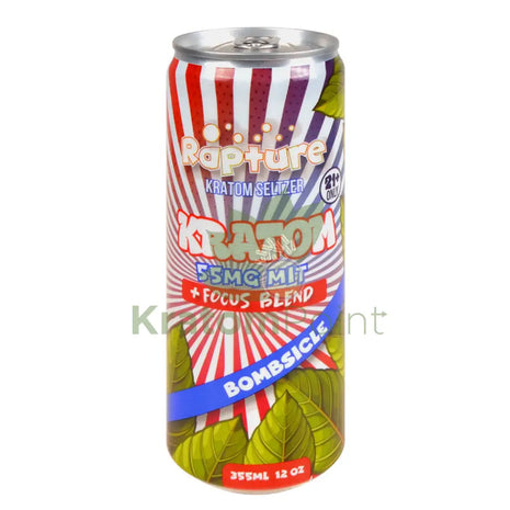 Rapture Kratom Seltzer 55mg MIT + Focus Blend Bombsicle 12oz can
