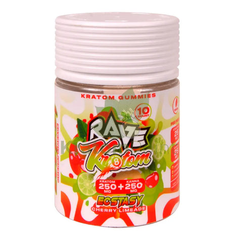 Rave Kratom Cherry Limeade Gummies Ecstasy 10 count