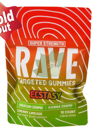 Rave Kratom Cherry Limeade Gummies Ecstasy 10 count
