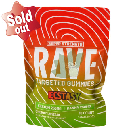 Rave Kratom Cherry Limeade Gummies Ecstasy 10 count