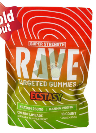 Rave Kratom Cherry Limeade Gummies Ecstasy 10 count
