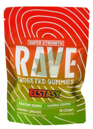 Rave Kratom Cherry Limeade Gummies Ecstasy 10 count