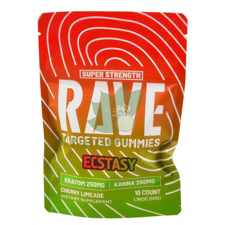 Rave Kratom Cherry Limeade Gummies Ecstasy 10 count