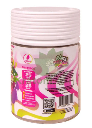 Rave Kratom Sour Grape Gummies Numb 10 count
