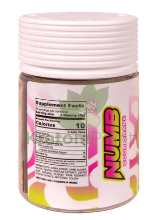 Rave Kratom Sour Grape Gummies Numb 10 count