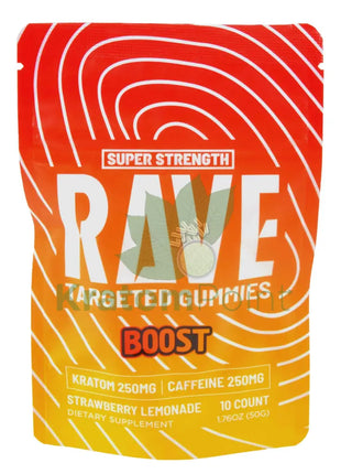 Rave Kratom Strawberry Lemonade Gummies Boost 10 count