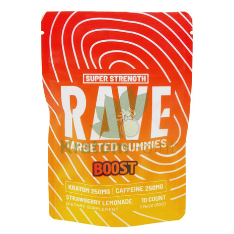Rave Kratom Strawberry Lemonade Gummies Boost 10 count