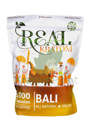 Real Kratom Bali Kratom Capsules, 1000 count