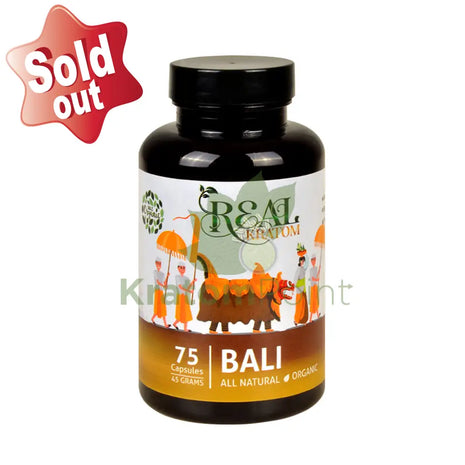 Real Kratom Bali 75 Count Kratom Capsules