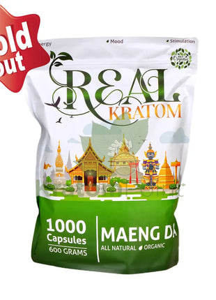 Real Kratom Green Maeng Da Kratom Capsules, 1000 count