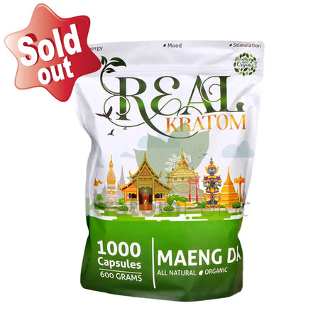Real Kratom Green Maeng Da Kratom Capsules, 1000 count