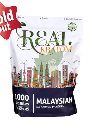 Real Kratom Malaysian Kratom Capsules, 1000 count