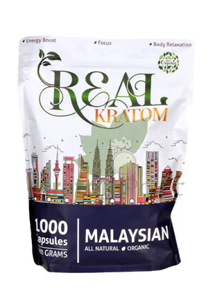 Real Kratom Malaysian Kratom Capsules, 1000 count