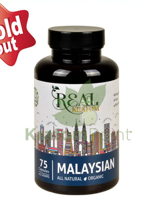 Real Kratom Malaysian 75 Count Kratom Capsules