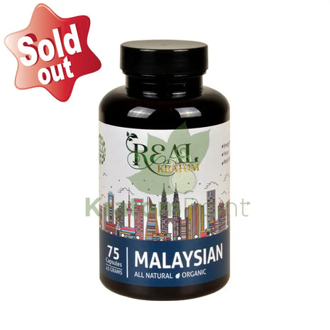 Real Kratom Malaysian 75 Count Kratom Capsules
